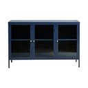 Modra kovinska vitrina Unique Furniture Bronco, višina 85 cm