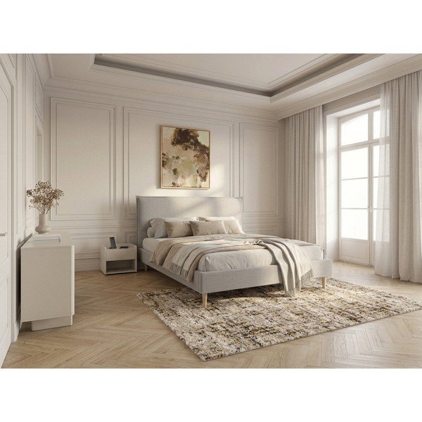 Bež zakonska postelja Bobochic Paris Sary Dark, 160 x 200 cm-image-3
