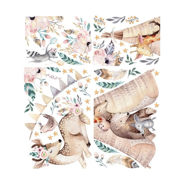 Otroške stenske nalepke Ambiance Rabbits Woodland-image-3