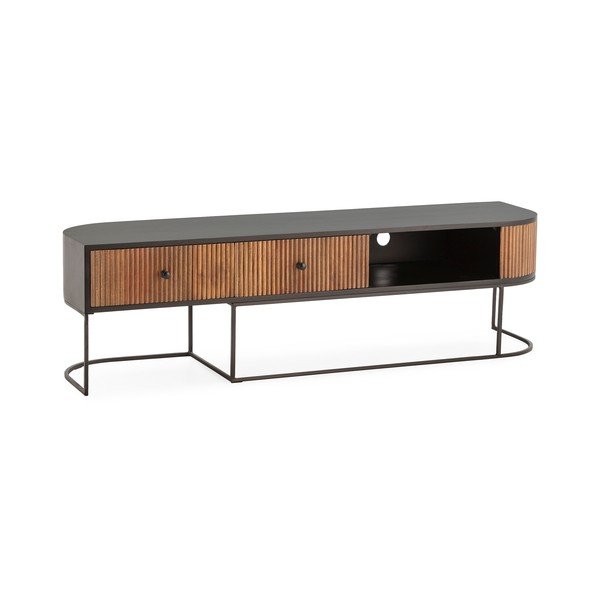 TV omarica iz masivnega manga v naravni barvi 160x45x40 cm Curve – MOME