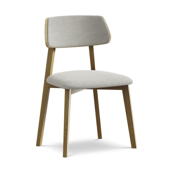 Svetlo siv jedilni stol iz masivnega lesa Niu – Makamii