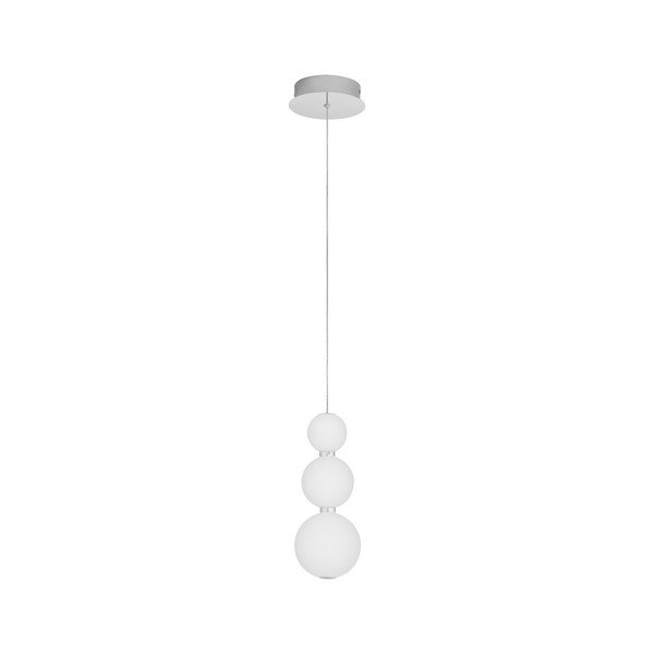 Bela/v sijajno srebrni barvi kovinska LED zatemnitvena viseča svetilka s steklenim senčilom ø 10 cm Perla – Nova Luce