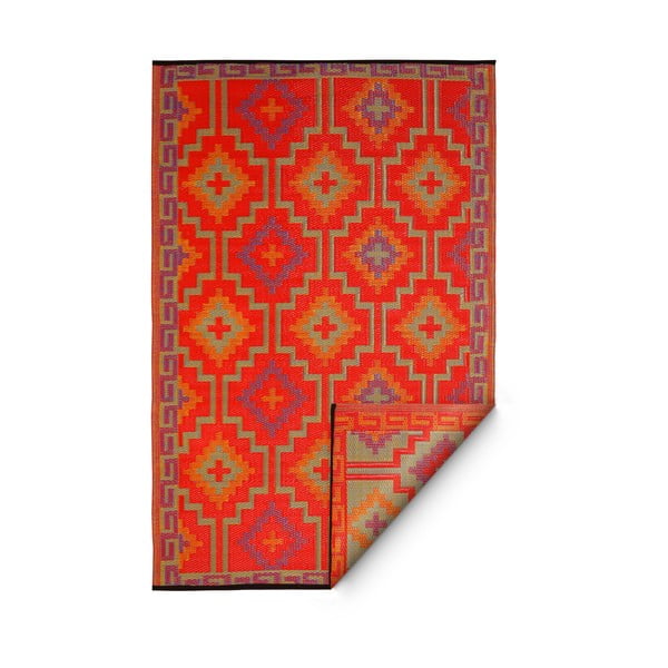 Oranžno-vijolična obojestranska zunanja preproga iz reciklirane plastike Fab Hab Lhasa Orange & Violet, 120 x 180 cm-image-2
