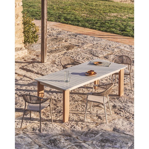 Kovinska vrtna miza 100x233 cm Livorno – Kave Home-image-1