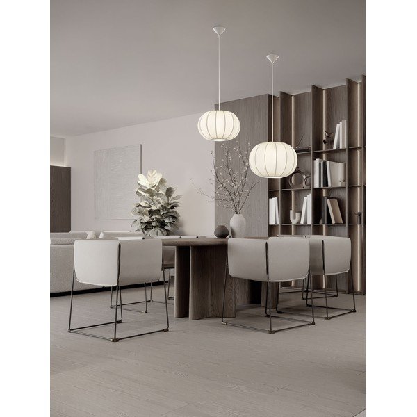 Mat bela tekstilna viseča svetilka ø 50 cm Delina – Nova Luce-image-1