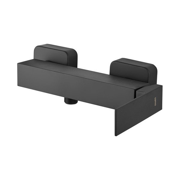Mat črna stenska armatura za tuš (1 izhod) Latus – Sapho