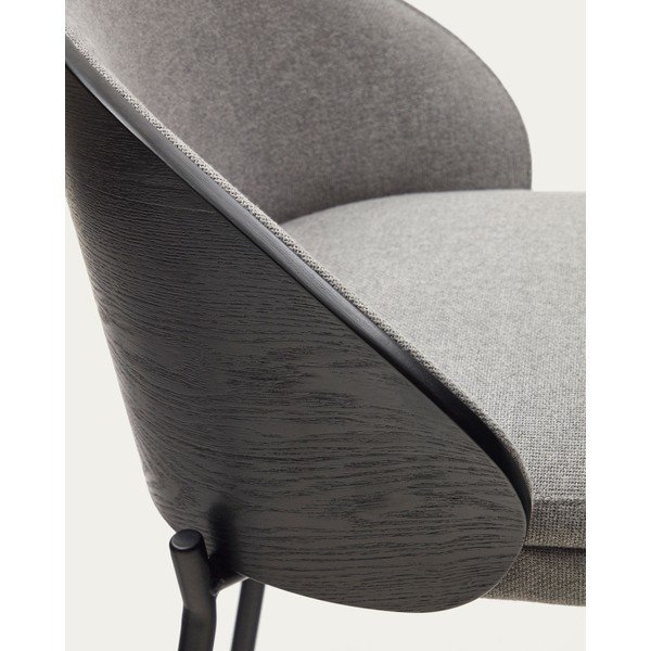 Črno-siv barski stol (višina sedeža 77 cm) Eamy – Kave Home-image-2