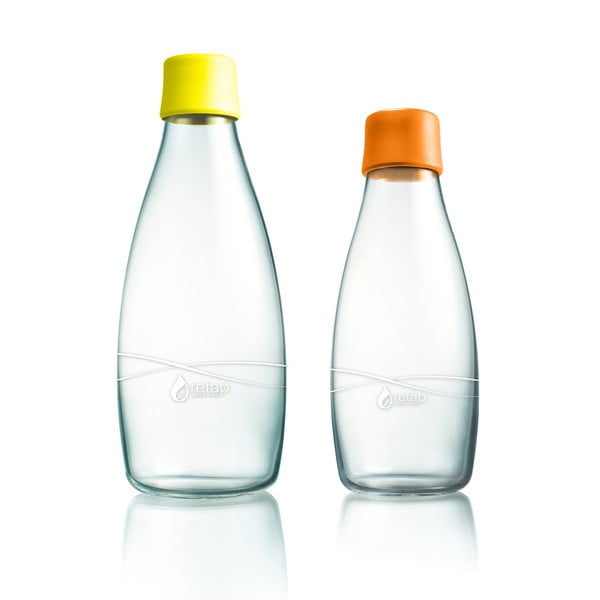 Komplet dveh steklenic ReTap - rumena in oranžna