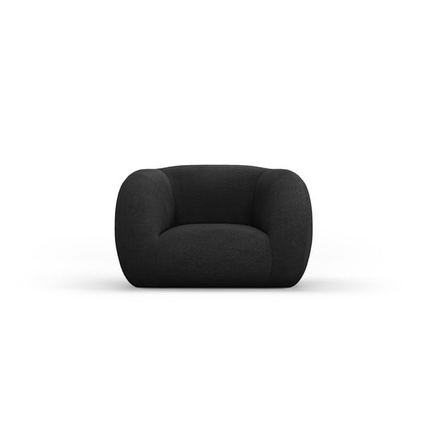 Temno siv fotelj iz tkanine bouclé Essen – Cosmopolitan Design