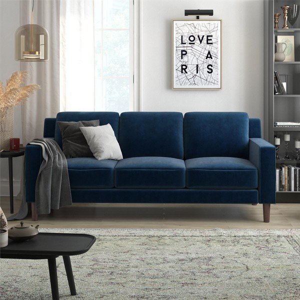 Modra žametna sedežna garnitura 83 cm Brynn – Støraa-image-2
