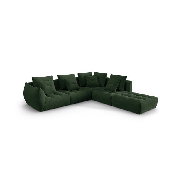 Temno zelena kotna sedežna garnitura (desni kot/v obliki črke L) Bloom – Micadoni Home-image-2