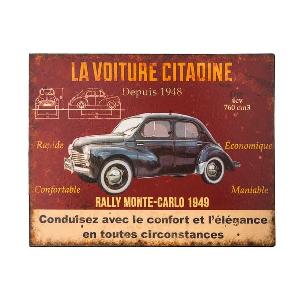 Kovinski znak Antic Line La Voiture, 28 x 22 cm