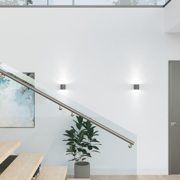 Temno siva stenska svetilka ø 10 cm Roda – Sollux-image-1