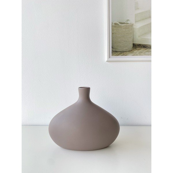 Rjavo-siva keramična vaza Rulina Platy, višina 20 cm-image-1