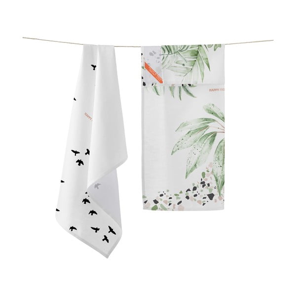 Komplet 2 kuhinjskih krp Happy Friday Basic Delicate iz bombaža, 70 x 50 cm-image-1