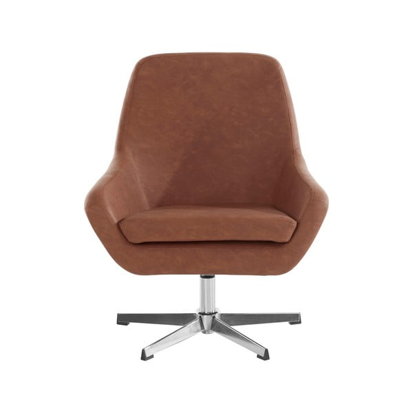 Rjavi fotelj iz umetnega usnja Naomi - Støraa -image-1