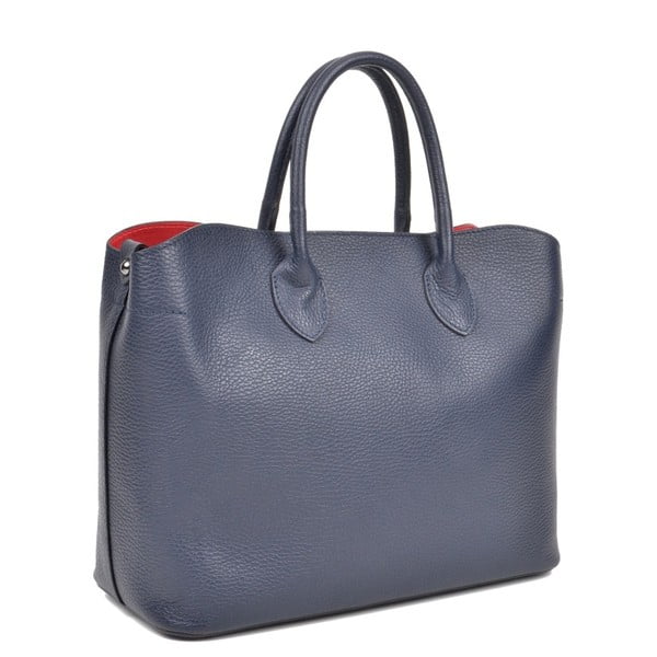 Temno modra usnjena torbica Isabella Rhea Nakupovanje Blu