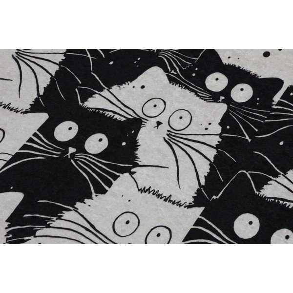 Črne/sive kopalniške preproge v kompletu 2 ks 60x100 cm White Cats – Foutastic-image-3