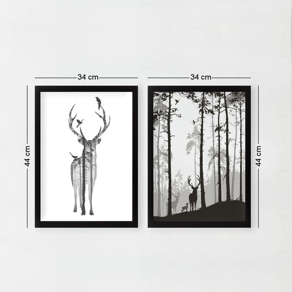 Slike v kompletu 2 ks 34x44 cm Deer – Wallity-image-2