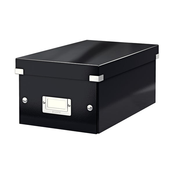 Črna škatla za shranjevanje s pokrovom Leitz Click&Store, dolžina 35 cm