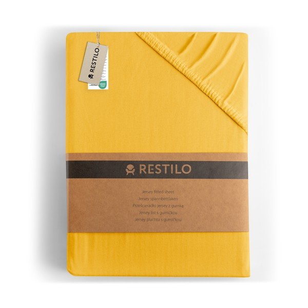 Rumena napenjalna rjuha iz jerseyja 180x200 cm Amber – Restilo-image-4