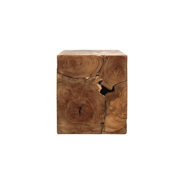 Kolekcija HSM Stranska mizica Cube iz tikovine, 30 x 35 cm
