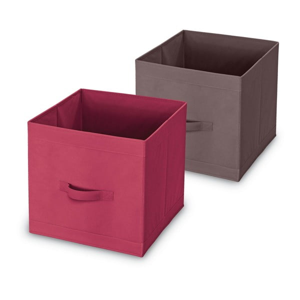 Škatla za shranjevanje z ročaji v rdeči barvi Domopak
