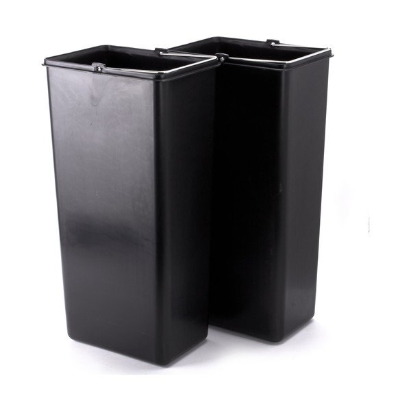 Jeklen koš za smeti za ločevanje odpadkov v mat srebrni barvi s pedalom 2x20 l Tri Selectif – MSV-image-4