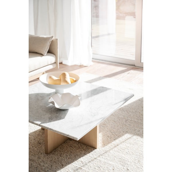 Rjava mizica iz marmorja 90x90 cm Brooksville - Rowico-image-4