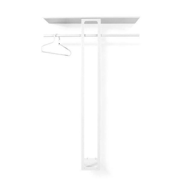 Bel jeklen stenski obešalnik s polico 100 cm Luno Large – Spinder Design-image-3