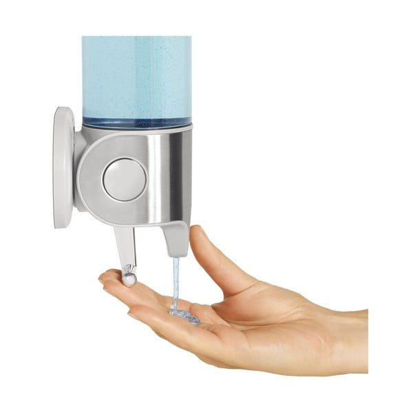 Stenski razpršilnik za milo iz nerjavečega jekla v srebrni barvi 440 ml - simplehuman-image-3