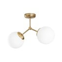 Bela/medeninasta stropna svetilka s steklenim senčilom 15x44 cm Damar – Opviq lights