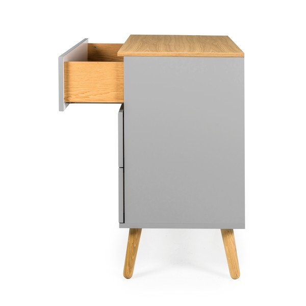 Siva komoda z nogami iz hrastovega lesa Tenzo Dot, 90 x 79 cm-image-4