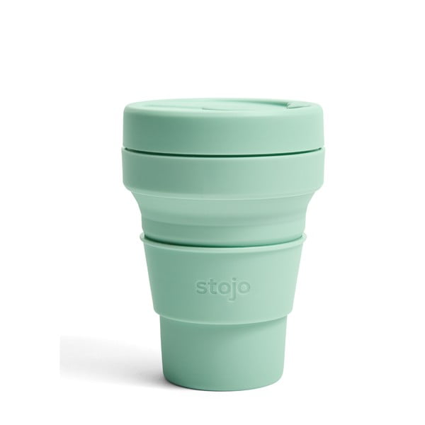 Zelena zložljiva skodelica to go Stojo Pocket Cup Seafoam, 355 ml