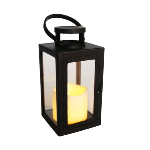 Črna LED lanterna (višina 20 cm) – Dakls