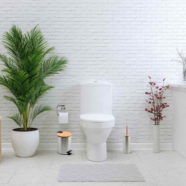 Jeklen koš za smeti v mat srebrni barvi s pedalom 5 l Adonis – Spirella-image-1