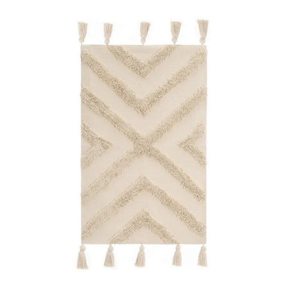 Kremno bela pralna bombažna preproga 50x80 cm – Casa Selección