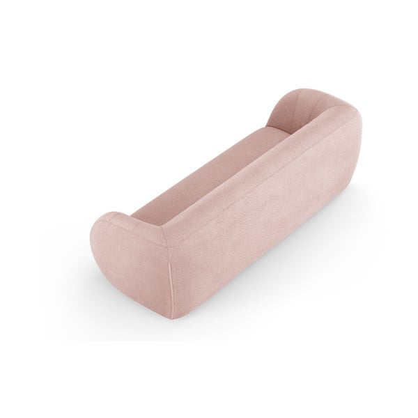 Svetlo rožnata sedežna garnitura iz tkanine bouclé 230 cm Essen – Cosmopolitan Design-image-3