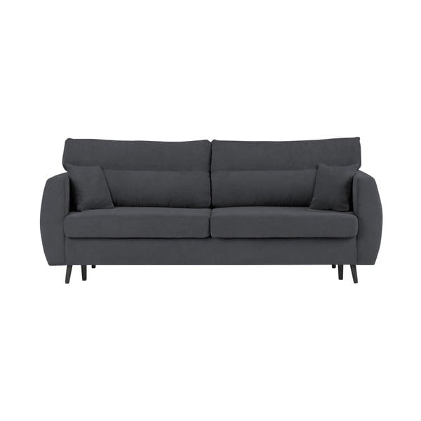 Cosmopolitan Design Brisbane Temno siva trisedežna raztegljiva kavč postelja s shranjevanjem