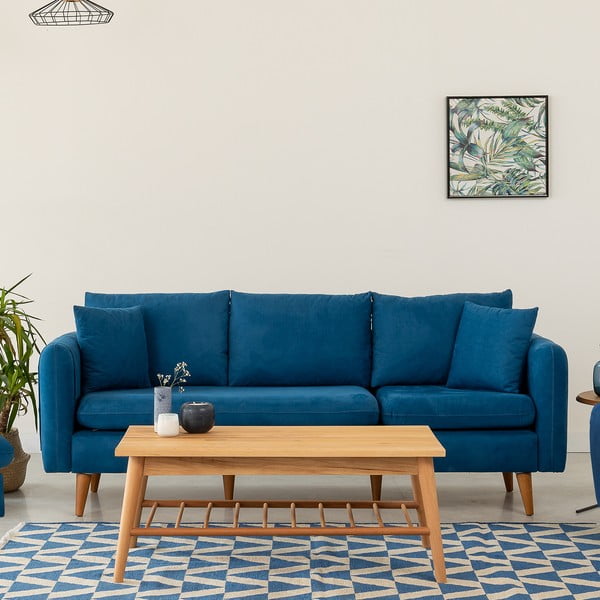 Temno modra sedežna garnitura 215 cm Sofia – Balcab Home-image-4
