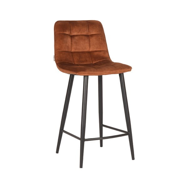 Opečnato oranžni žametni barski stoli v kompletu 2 ks 94 cm Jelt – LABEL51