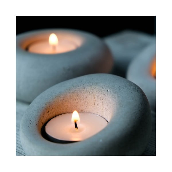 Betonski svečniki v kompletu 3 ks Donut – Mioli Decor-image-2