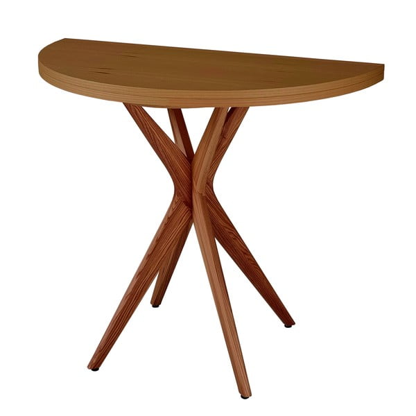 Okrogla raztegljiva jedilna miza z mizno ploščo v jesenovem dekorju 45x90 cm Jubi – Ragaba