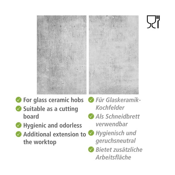 Zaščitne plošče za štedilnik iz kaljenega stekla 2 ks 52x30 cm Concrete – Allstar-image-4