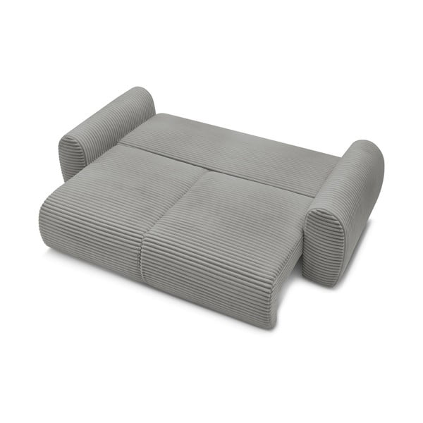 Temno siva raztegljiva sedežna garnitura iz rebrastega žameta 257 cm Lucien – Bobochic Paris-image-4