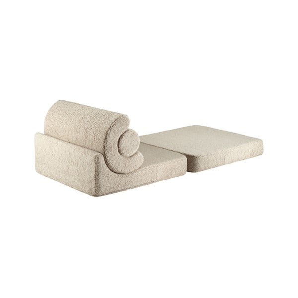 Svetlo rjav otroški fotelj iz tkanine bouclé Flipster – Wigiwama-image-2