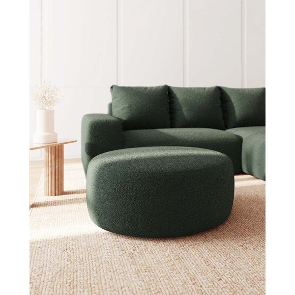 Zelen tabure iz tkanine bouclé Feiro – MESONICA-image-2