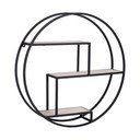 Črna večnivojska polica iz masivne pavlonije 62 cm Rotterdam – House Nordic