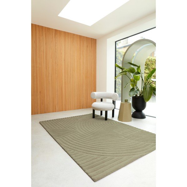 Kaki zelena volnena preproga 160x230 cm Hague – Asiatic Carpets-image-2