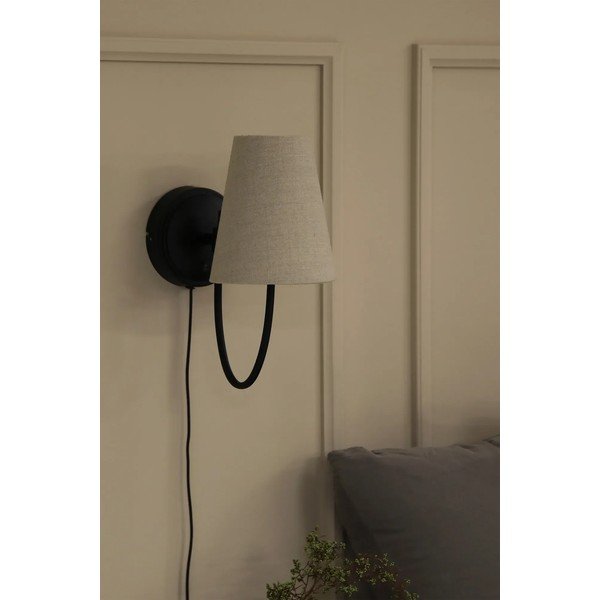 Črno-bež stenska svetilka z vtikačem Amar – Markslöjd-image-3